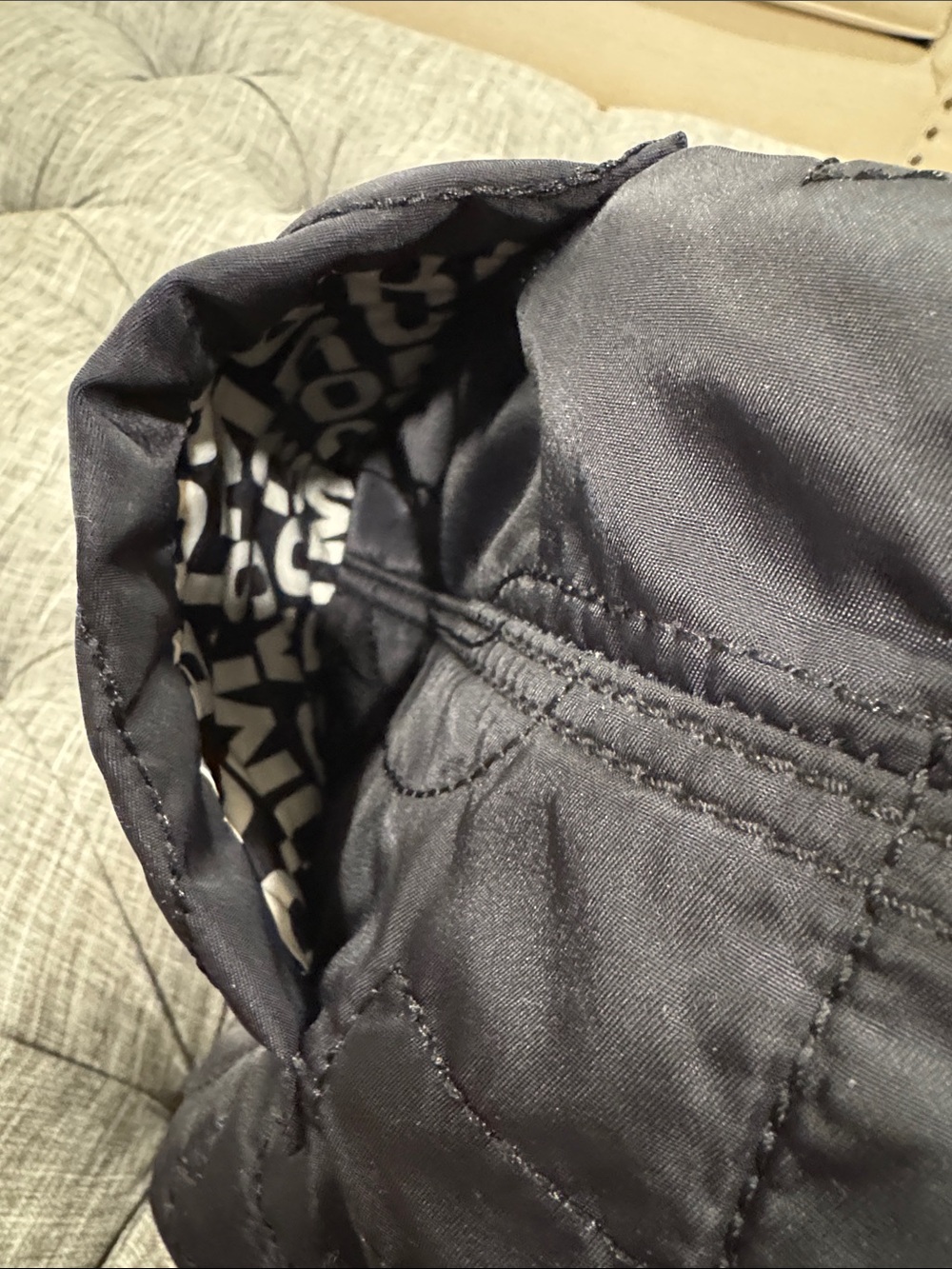 Marc Jacobs Bag Oversized Pretty Nylon Tate Embroidered Logo Black Quilted Tote - Picture 15 of 17